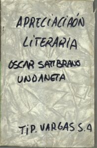 Portada APRECIACION LITERARIA - OSCAR SAMBRANO URDANETA - TIP VARGAS