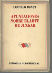 Portada APUNTACIONES SOBRE EL ARTE DE JUZGAR - CARMELO BONET - SUDAMERICANA