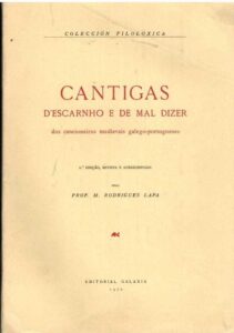 Portada CANTIGAS D ESCARNHO E DE MAL DIZER  - M RODRIGUES LAPA - GALAXIA
