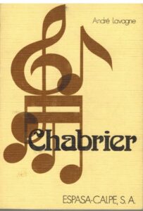 Portada CHABRIER - ANDRE LAVAGNE - ESPASA CALPE