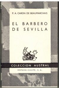 Portada EL BARBERO DE SEVILLA - P A CARON DE BEAUMARCHAIS - ESPASA CALPE