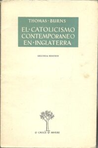Portada EL CATOLICISMO CONTEMPORANEO EN INGLATERRA - THOMAS BURNS - ATENEO