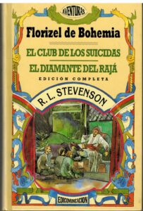 Portada EL CLUB DE LOS SUICIDAS  EL DIAMANTE DEL RAJA - ROBERT LOUIS STEVENSON - EDICOMUNICACION