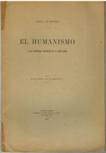 Portada EL HUMANISMO Y LOS ESTUDIOS CLASICOS DE LA EDUCACION - MANUEL MONTOLIU - CONI