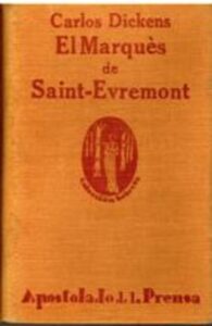 Portada EL MARQUES DE SAINT EVREMONT - CARLOS DICKENS - APOSTOLADO DE LA PRENSA