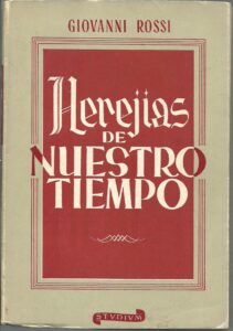 Portada HEREJIAS DE NUESTRO TIEMPO - GIOVANNI ROSSI - STUDIUM