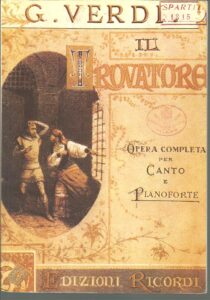 Portada IL TROVATORE - GIUSEPPE VERDI - RICORDI