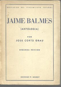 Portada JAIME BALMES (ANTOLOGIA) - JOSE CORTS GRAU - FE