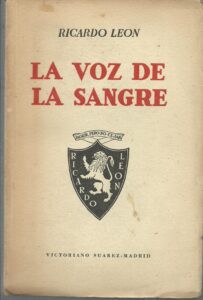 Portada LA VOZ DE LA SANGRE - RICARDO LEON - REAL ACADEMIA ESPAÑOLA