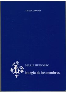 Portada LITURGIA DE LOS NOMBRES - MARIA HUIDOBRO - ARIADNA
