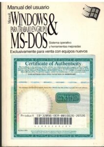 Portada MANUAL DEL USUARIO MICROSOFT WINDOWS PARA TRABAJO EN GRUPO MS-DOS - - -