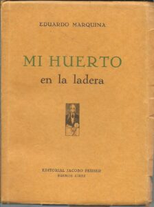 Portada MI HUERTO EN LA LADERA - EDUARDO MARQUINA - JACOBO PEUSER