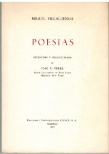 Portada POESIAS - MIGUEL VILLALUENGA - CODICE