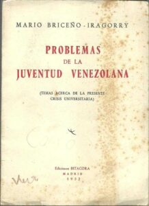 Portada PROBLEMAS DE LA JUVENTUD VENEZOLANA - MARIO BRICEÑO IRAGORRY - BITACORA