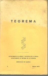 Portada TEOREMA MARZO 1971 - VVAA - UNIVERSIDAD DE VALENCIA