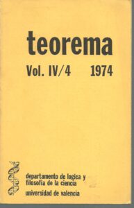 Portada TEOREMA VOL IV 1974 - VVAA - UNIVERSIDAD DE VALENCIA