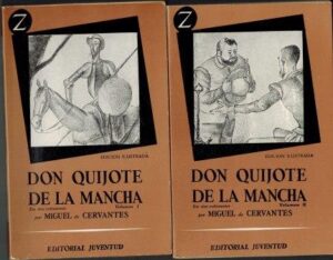 Portada DON QUIJOTE DE LA MANCHA VOLUMEN I Y II - MIGUEL CERVANTES - ESPASA CALPE