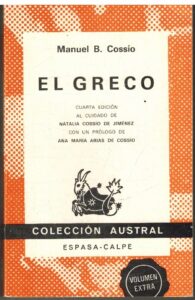 Portada EL GRECO - MANUEL B COSSIO - ESPASA CALPE