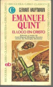 Portada EMANUEL QUINT: EL LOCO EN CRISTO - GERHART HAUPTMANN - BRUGUERA