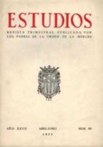 Portada ESTUDIOS REVISTA TRIMESTRAL PUBLICADA POR LOS PADRES DE LA ORDEN DE LA MERCED - P. MANUEL RODRIGUEZ CARRAJO -