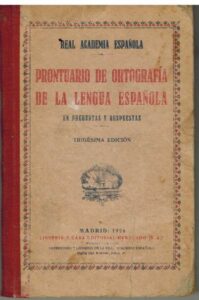 Portada PRONTUARIO DE ORTOGRAFIA DE LA LENGUA ESPAÑOLA - - -