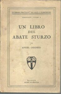 Portada UN LIBRO DEL ABATE STURZO - ANGEL OSSORIO -