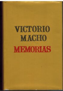 Portada MEMORIAS - VICTORIO MACHO - G DEL TORO EDITOR