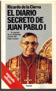 Portada EL DIARIO SECRETO DE JUAN PABLO I - RICARDO DE LA CIERVA - PLANETA