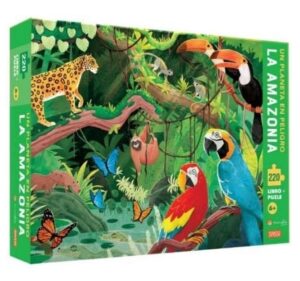 Portada AMAZONAS. 220 PIEZAS. CON PUZZLE. EDIC. ILUSTRADO - V. BONAGURO / E. LORENZI - SASSI