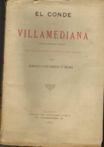 Portada EL CONDE DE VILLAMEDIANA - EMILIO CORTARELO Y MORI - MADRID