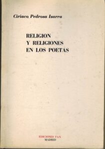 Portada RELIGION Y RELIGIONES EN LOS POETAS - CIRIACO PEDROSA IZARRA - FAX