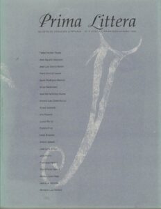 Portada PRIMA LITTERA. REVISTA DE CREACION LITERARIA 3 PRIMAVERA / VERANO 1998 - VVAA -
