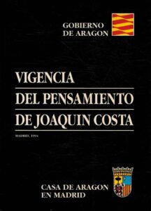 Portada VIGENCIA DEL PENSAMIENTO DE JOAQUIN COSTA - JOAQUIN COSTA -