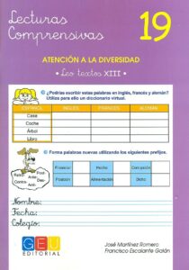 Portada LECTURAS COMPRENSIVAS 19 - JOSE MARTÍNEZ ROMERO - GEU