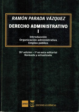 Portada DERECHO ADMINISTRATIVO I - RAMON PARADA VAZQUEZ - UNED