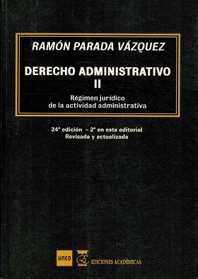 Portada DERECHO ADMINISTRATIVO II - RAMON PARADA VAZQUEZ - UNED