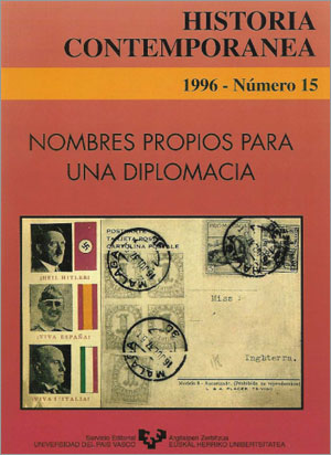 Portada HISTORIA CONTEMPORANEA NUMERO 15, 1996. NOMBRES PROPIOS PARA UNA DIPLOMACIA - VARIOS AUTORES - UNIVERSIDAD PAIS VASCO